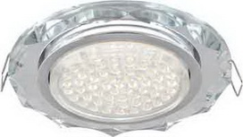 Светильник встр. Ecola GX53-H4 (38*126) стекло круг с вогнутыми гранями хром/хром (зеркальный)485483
