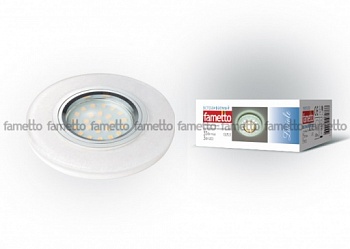 Светильник встр. Fametto Luciole DLS-L104 GU5,3 LED подсветка 3Вт хром/полимер белый Кракле 10718