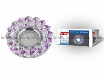 Светильник встр. Fametto Peonia DLS-P117 GU5,3 хром/кристалл фиолетовый 10552