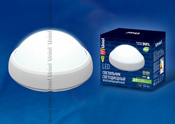 Светильник LED Uniel круг 12Вт 220В 840Лм 4500К IP65 пластик белый 11138