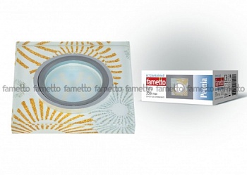 Светильник встр. Fametto Peonia DLS-P201 GU5,3 хром/стекло золото и серебро на белом квадратный09997