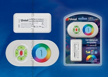Контроллер Uniel для светодиодных лент RGB 12/24В с пультом ДУ 2,4ГГц белый 11104