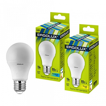 Лампа светодиод. Ergolux LED-A60 220V 10W E27 3000К 