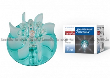 Светильник встр. Fametto Fiore DLS-F114 G4 стекло голубой/кристалл прозрачный 10740 