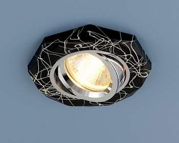 Светильник встр. Elektrostandard 2040 BK/SL  MR16 G5,3 черный/серебро