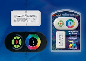 Контроллер Uniel для светодиодных лент RGB 12/24В с пультом ДУ 2,4ГГц чёрный 11105