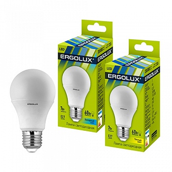 Лампа светодиод. Ergolux LED-A60 220V 7W E27 3000К 